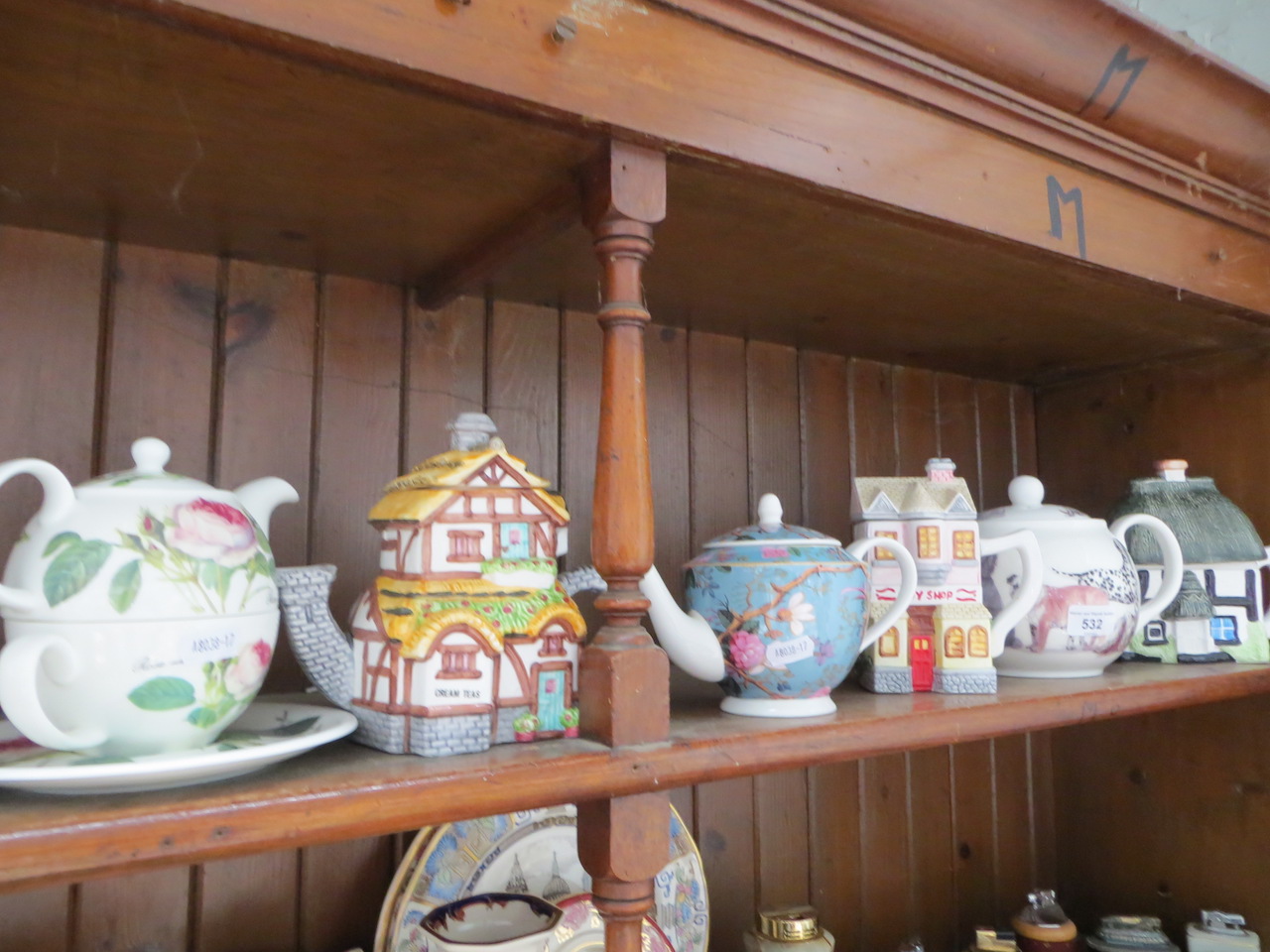 Six teapots, including cashmere Victorian Garden; Leonardo Collection - Toy Shop; The English Tea