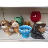 Collectables including Sylvac pixie jug and vaseline glass