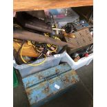 Two large Boxes of various tools and a metal tool box of tools