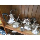 Four piece EPNS teaset and other items of electroplate