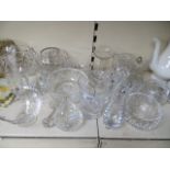 Assorted crystal including Stuart and Edinburgh, with some antique glasses