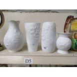 Four pieces of white kaiser porcelain