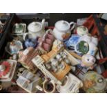 A crate containing approx 16 collectors teapots