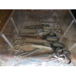 A box of vintage scissors - appx 12 pairs