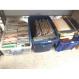 2 boxes of LP's and 12" singles and a box of 45's