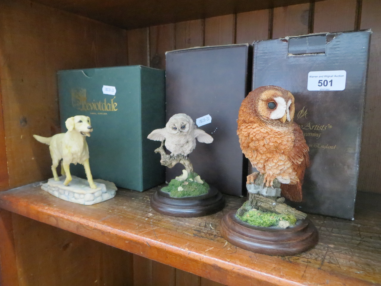 A Country Artists figure of a Tawny Owl CA393, and another of a Single Owlet CA559, together with