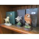 A Country Artists figure of a Tawny Owl CA393, and another of a Single Owlet CA559, together with