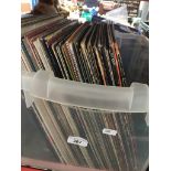 A box of LPs and 12" singles