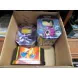 4 tins of Pokemon trading card, mainly early 2000s up to 2019 - approx 800 cards. Sold as seen -