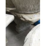 Concrete garden ornament - large straight timber on classic plinths