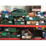 Approx 13 boxes of garden ralated items including hose reel, planters, stool, galvanised bucket,