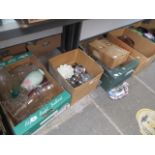 5 boxes of mixed household items including glassware, stainless steel, ceramic kitchenware,