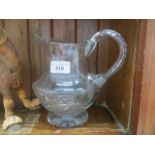 Cut glass jug. Ht. 19cm - good condition