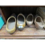 2 pairs of wooden Dutch style clogs