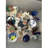 A box of small collectables etc including paperweights