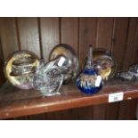 6 glass paperweights