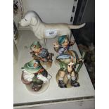 4 Hummel figures with a Goebel dog