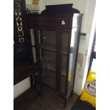 An Edwardian inlaid mahogany glass display cabinet,79cm width x 32cm depth x 162cm height