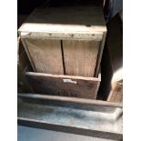 A collection of vintage advertising and other boxes and crates including joiners box.