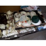 4 boxes of vintage ceramics to include Masons, Royal Albert, Royal Worcester and Poole etc.