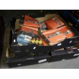 Three boxes of vintage car parts