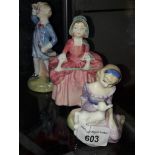 3 Royal Doulton figures - Little Boy Blue; Bo Peep; Mary had a little Lamb