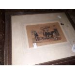 2 lithographs - hunting scenes