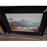 A Harrison Barnes, pair, lake scenes, watercolour, both 53cm x 38cm, both signed, both glazed and