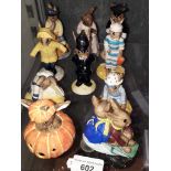 Ten Royal doulton Bunnykins figures