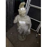 A stone Roman figure garden ornament height 34 inches