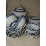 A blue and white Chinese style 20 piece tea service