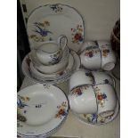 A Deco Bluebird teaset for 8 people plus additional pieces