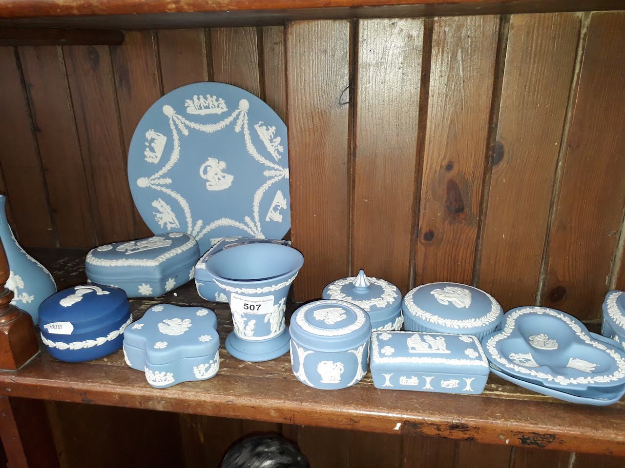 Fifteen pieces of Wedgwood blue jasper