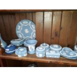 Fifteen pieces of Wedgwood blue jasper