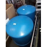 2 large blue bottle recycling bins