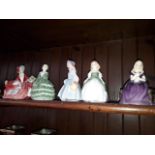 Five small Royal Doulton figures:Lydia, Belle, Mandy, Penny and Affection