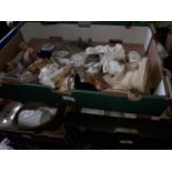 Two boxes of pottery figures and a box of mixed pottery