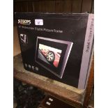 A 10" wide digital picture frame.
