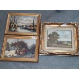 Vincent Selby (1919-2004), pair of oils, both entitled "Snow Scene", 29cm x 20cm, signed, framed,