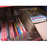 Two boxes of childrens books including Victor annuals