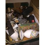 A box of mixed items including Aynsley
