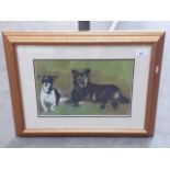 Basil J Hughes, doggy portrait, pastel, 35cm x 23cm, signed lower right, glazed and framed 56cm x