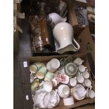 2 boxes of mixed items including ceramics, glassware, epns etc. Ceramics includes Wedgwood jasper