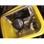 A box of metal detector finds and other small items