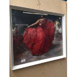 A Francisco Clemente print, 'The Red Skirt', glazed and framed