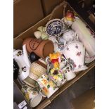 A box of ceramics etc including wine cooler and studio pottery egg cups
