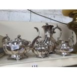 A four piece epns set by Harts the Silversmith comprising teapot, coffee pot milk and sugar bowl