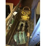 Ammo box containing half a tonne chain block, clamp, girdle runner, etc