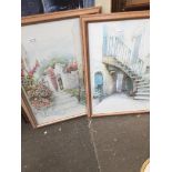 After M Marten, a pair of continental scene signed prints