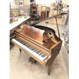A 1930s Challen mahogany cased baby grand piano - serial no. 48757.